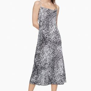 Printed Cowl Neck Sleeveless Long Slip Dress